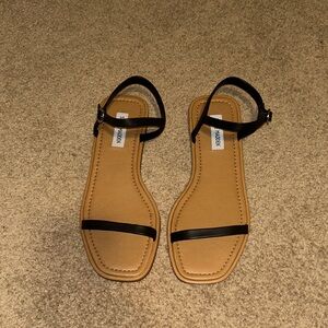 Steve Madden Black and Tan Sandals